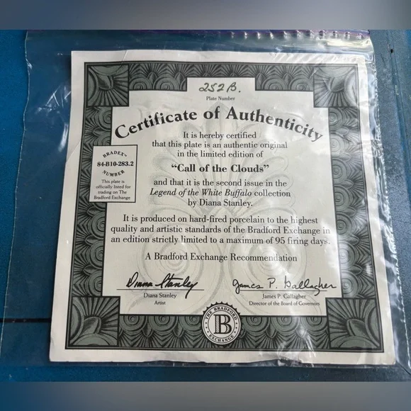 VINTAGE Call of the Buffalo 🦬 2nd Issue in the Legend of the White Buffalo Plate - Picture 12 of 13